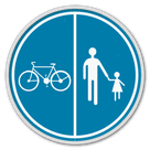 Panneau G2000 - D9a - Partie de la voie publique réservée à la circulation des piétons, des bicyclettes et des cyclomoteurs à deux roues classe A