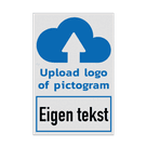 Bord met eigen pictogram of logo en tekst