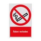 Verbodsbord met pictogram en tekst roken verboden - reflecterend