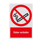 Verbodsbord met pictogram en tekst Roken verboden