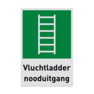 Nooduitgangbord met pictogram en tekst Vluchtladder nooduitgang