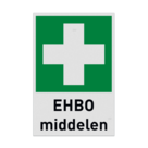 Reddingsbord met pictogram en tekst EHBO middelen