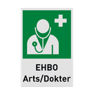 Reddingsbord met pictogram en tekst EHBO Arts/Dokter