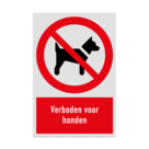 Verbodsbord met pictogram en tekst Verboden voor honden