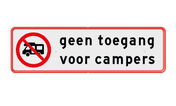 Bord geen toegang voor campers - reflecterend