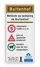 Toegangsbord camping/recreatiepark - informatie regels - reflecterend