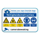 Veiligheidsbord met logo en diverse veiligheidsinstructies