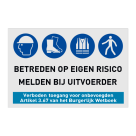 Werfbord met 4 pictogrammen +tekst