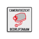 Bord cameratoezicht + bedrijfsnaam - vierkant