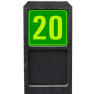 Huisnummerpaal met bord groen/geel fluorescerend - modern lettertype