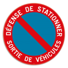 Panneau de stationnement - E1 - Sortie de véhicules