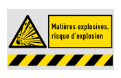 Panneau de sécurité - Risque d'explosion | 1 Pictogramme + bannière