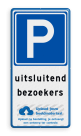 Verkeersbord RVV E04 met eigen tekst en logo