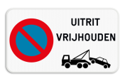 Parkeerverbod - uitrit vrijhouden - wegsleep pictogram