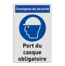Panneau d'obligation - M014 - Port du casque est obligatoire