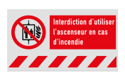 Panneau d'incendie - P020 - Interdiction d'utiliser l'ascenseur en cas d'incendie