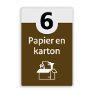 Informatiebord afval recycling - papier en karton - reflecterend