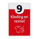 Informatiebord afval recycling - kleding en textiel - reflecterend