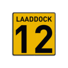 Laaddock nummerbord geel/zwart - reflecterend