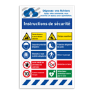 Panneau de sécurité | 10 pictogrammes + logo et bannière