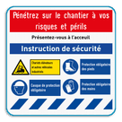 Panneau de sécurité avec instructions de sécurité