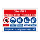 Panneau de sécurité avec différentes instructions de sécurité