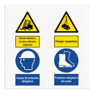 Panneau de sécurité avec 4 pictogrammes