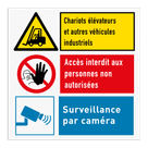 Panneau de sécurité - 3 pictogrammes