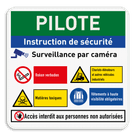 Panneau de sécurité - 4 pictogrammes + bannière