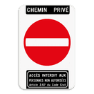 Panneau d'interdiction - Accès interdit -  CHEMIN  PRIVÉ