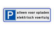 Parkeerplaatsbord - parkeren elektrisch voertuig - reflecterend