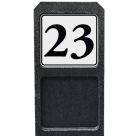 Huisnummerpaal met bord wit/zwart reflecterend - klassiek lettertype