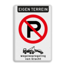 Niet parkeren bord eigen terrein (onofficieel) - reflecterend