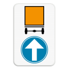 Panneau SB250 - D4 tout droit - Obligation pour les véhicules transportant des marchandises dangereuses de suivre la direction indiquée par la flèche