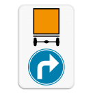 Panneau SB250 - D4 droite - Obligation pour les véhicules transportant des marchandises dangereuses de suivre la direction indiquée par la flèche