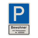 Richtzeichen 314-30 - Parken nur Bewohner mit Parkausweis