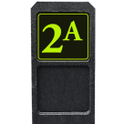 Huisnummerpaal met bord zwart/groen fluorescerend - klassiek lettertype