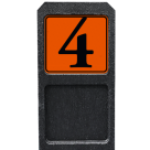 Huisnummerpaal met bord oranje/zwart reflecterend - klassiek lettertype