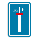 Verkeersbord SB250 F45b - Doodlopende weg, uitgezonderd voetgangers en fietsers