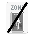 Verkeersbord SB250 ZONE F113 - Einde Fietsstraat