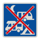 Verkeersbord - kamperen verboden - reflecterend