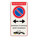 Parkeerverbod bord wielklem voertuig verwijderd - reflecterend