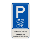 Verkeersbord fietsenstalling parkeren (brom)fietsen + eigen tekst