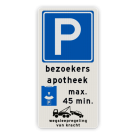 Parkeerbord voor bezoekers met parkeerschijf, wegsleepregeling