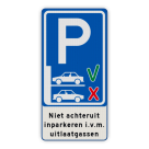 Verkeersbord - Niet achteruit inparkeren (vooruit inparkeren)