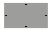 - 4 Löcher 4mm (zentriert links/rechts und oben/unten)