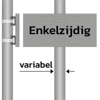 Beugel (2x) midden-achter paal variabel - Enkelzijdig uitgevoerd
