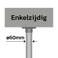 Opzetpot Ø60mm (onderzijde) -  Enkelzijdig uitgevoerd
