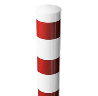 Staal verzinkt + wit gepoedercoat en rood reflecterende strepen
