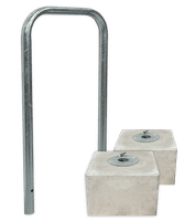Uitneembare variant met 2 stuks losse betonblokken met buishouder Ø48mm